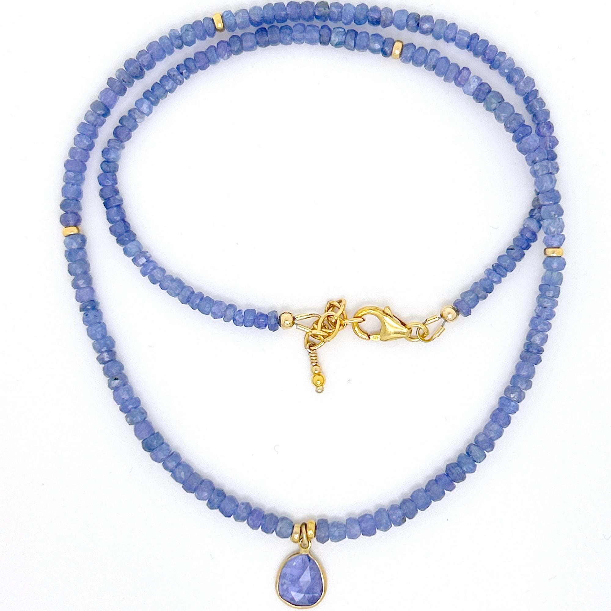 Faceted Tanzanite Necklace with 14Kt Bezel Set Tanzanite