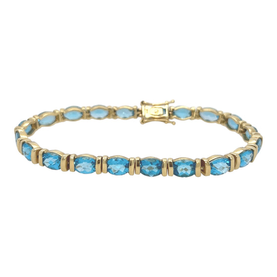 14kt Yellow Gold Blue Topaz Bracelet