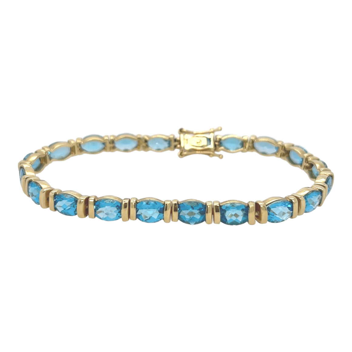 14kt Yellow Gold Blue Topaz Bracelet