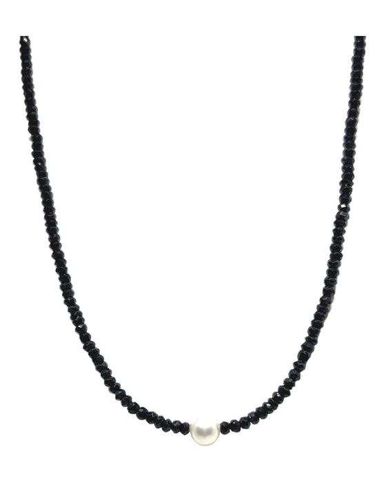 Black Spinel and Pearl Necklace