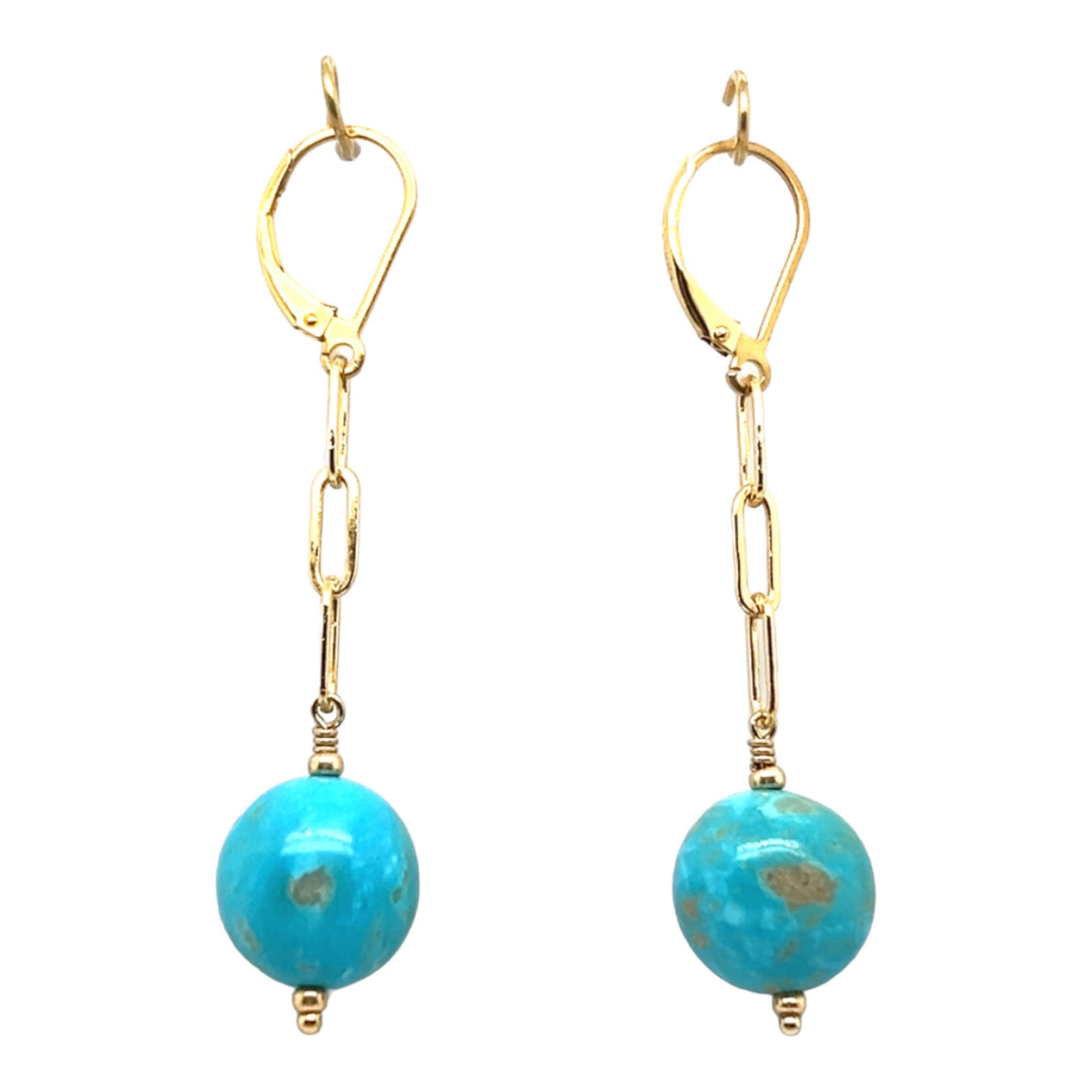 Turquoise and Gold Earrings