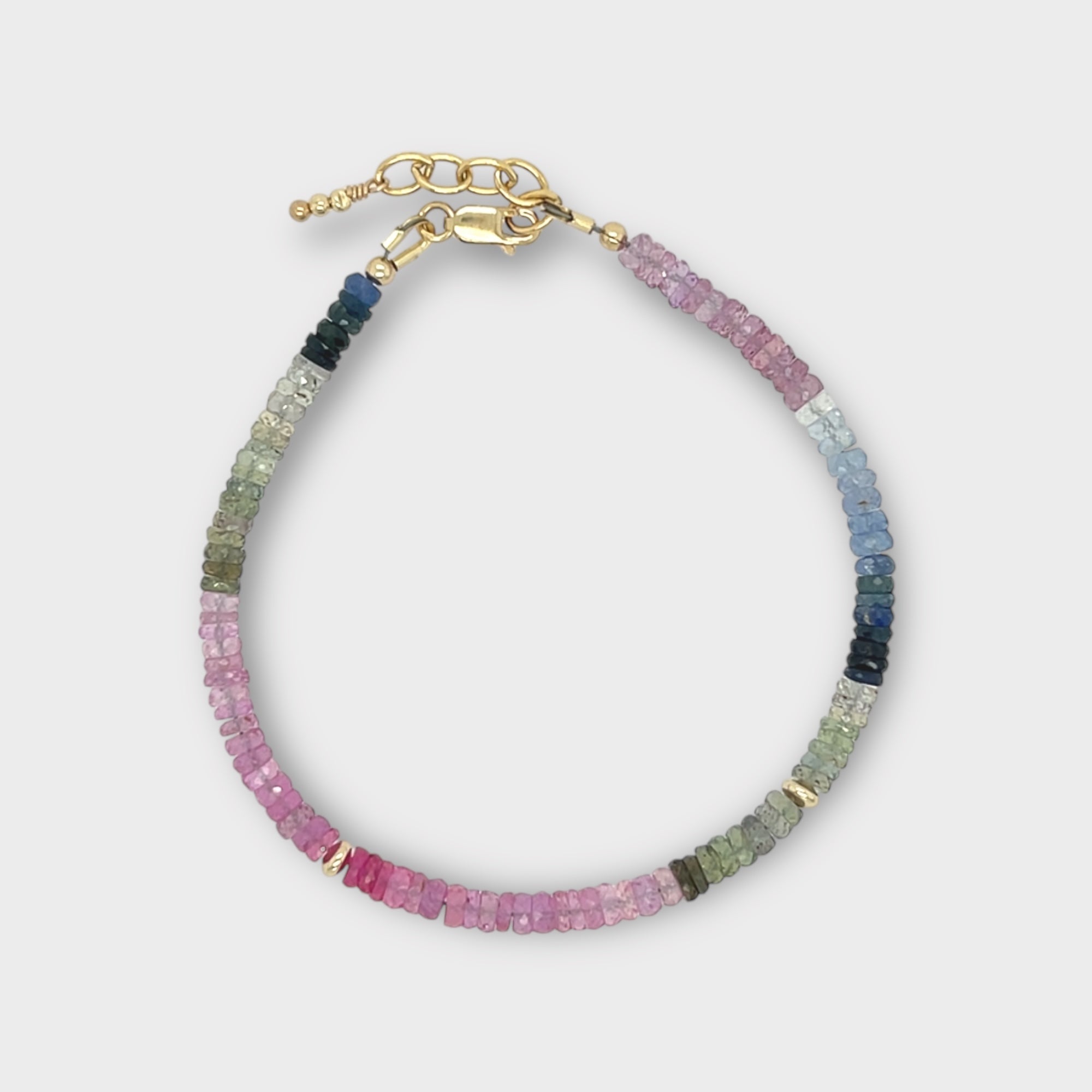 Faceted Multi-color Sapphire Bracelet