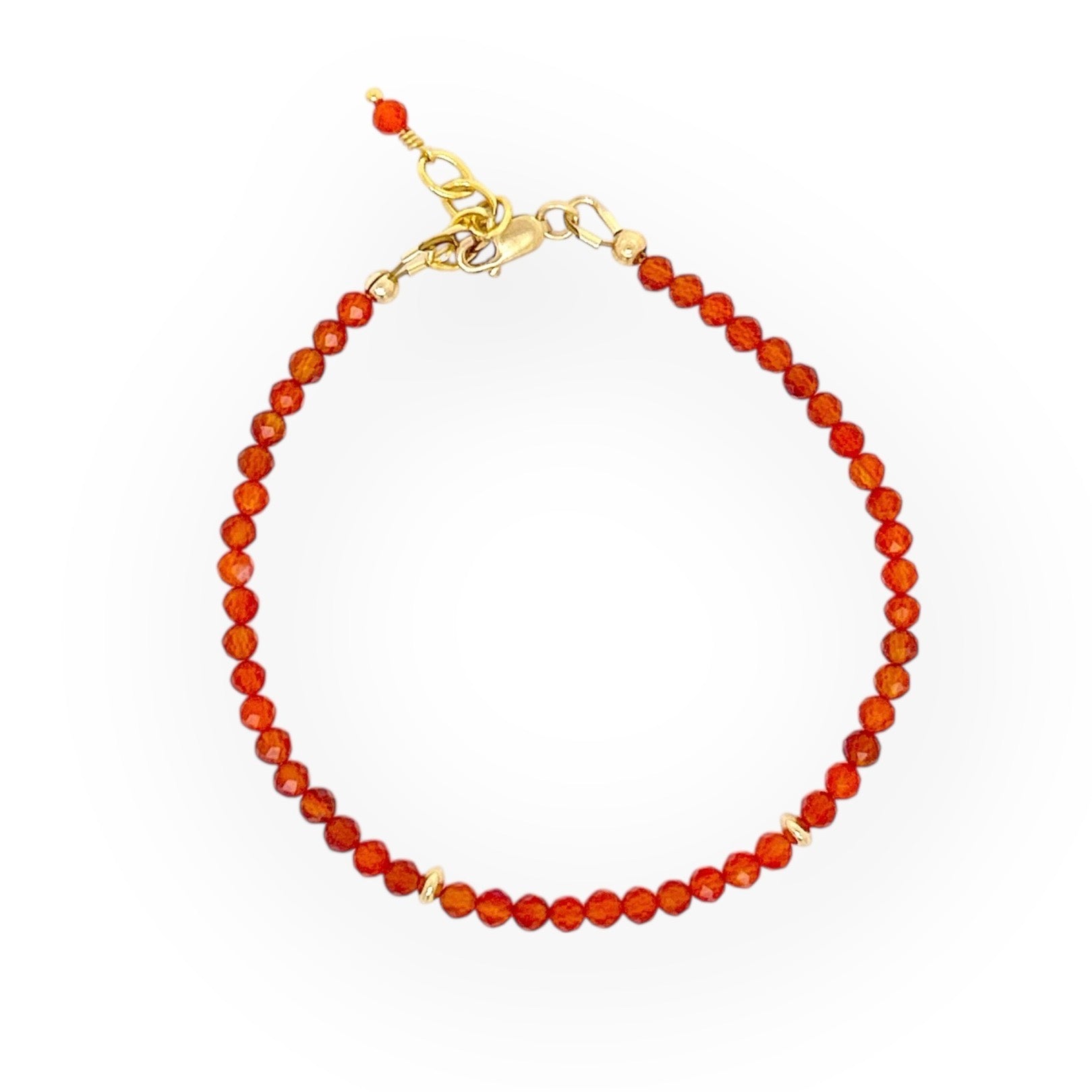 Faceted Deep Orange Carnelian Bracelet