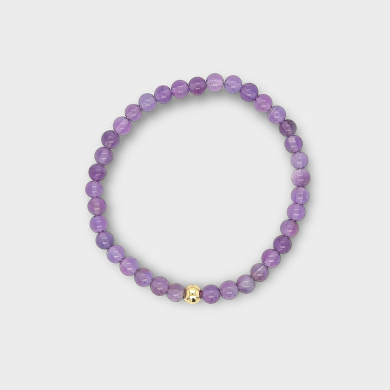 Amethyst Bracelet with Gold Ball