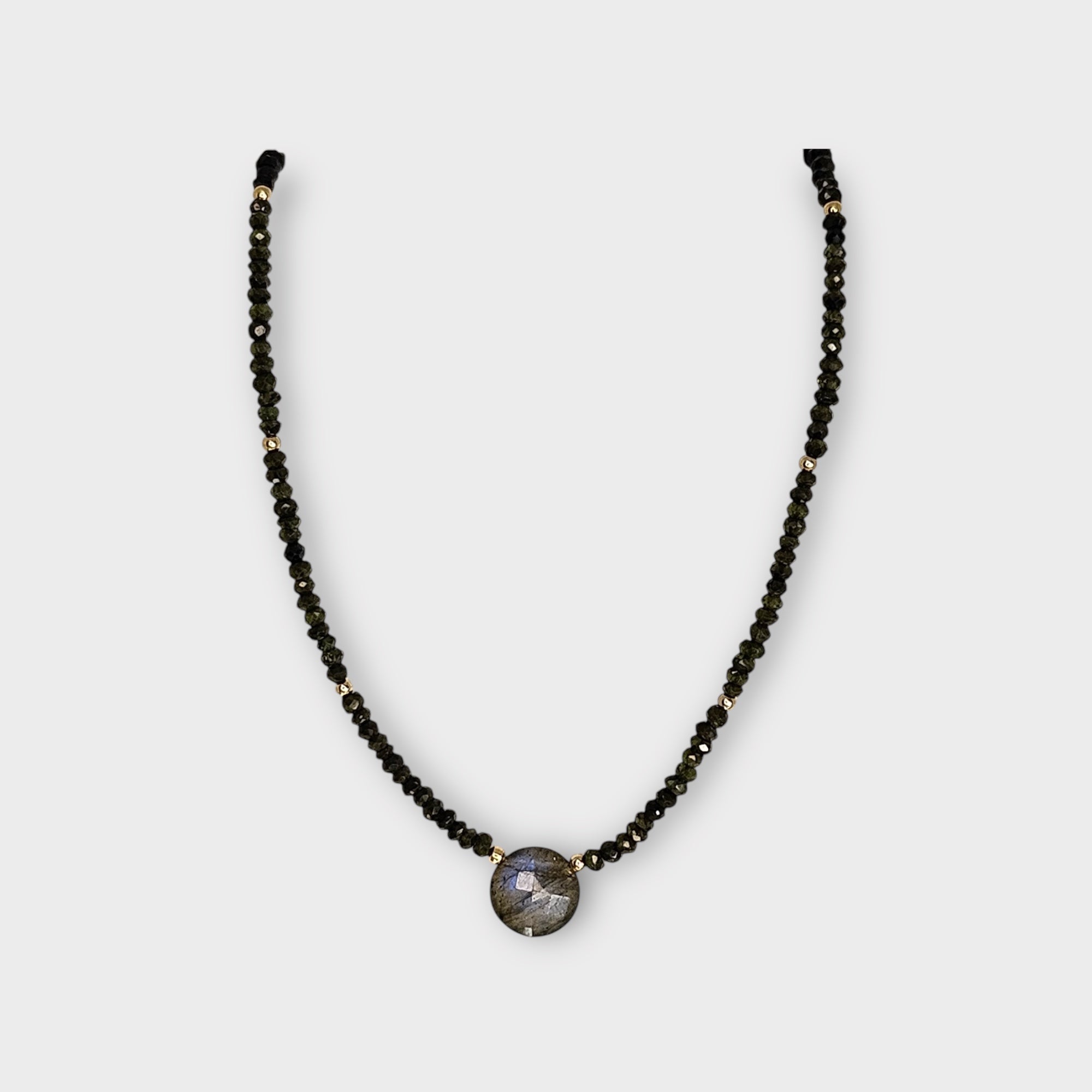 Faceted Tourmaline Necklace with Labradorite