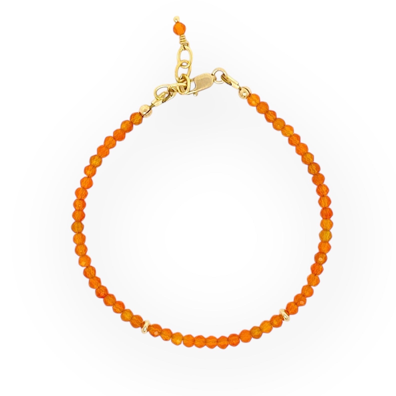 Faceted Light Orange Carnelian Bracelet