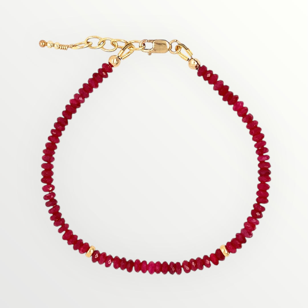 Faceted Ruby Bracelet