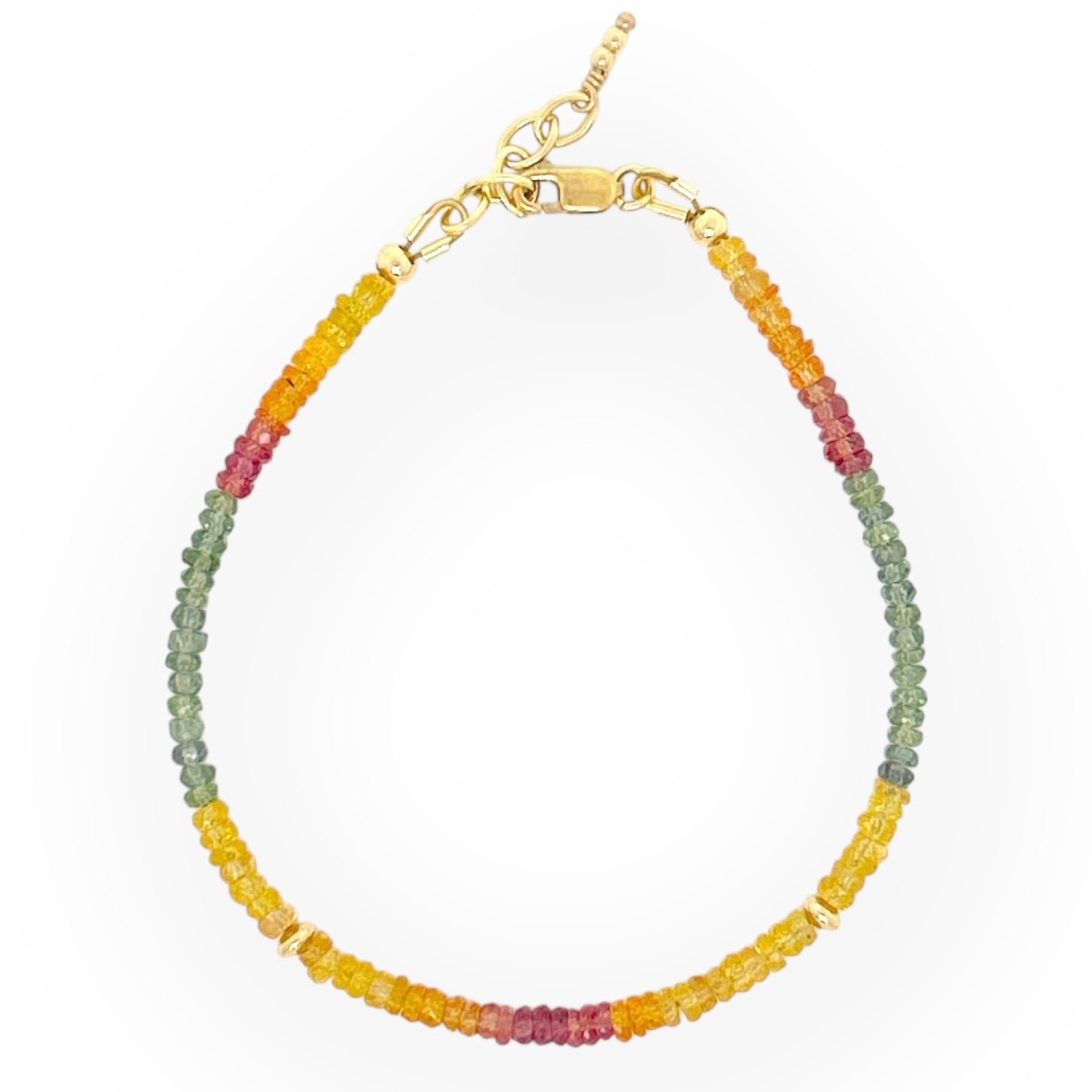 Faceted Multi-color Sapphire Bracelet