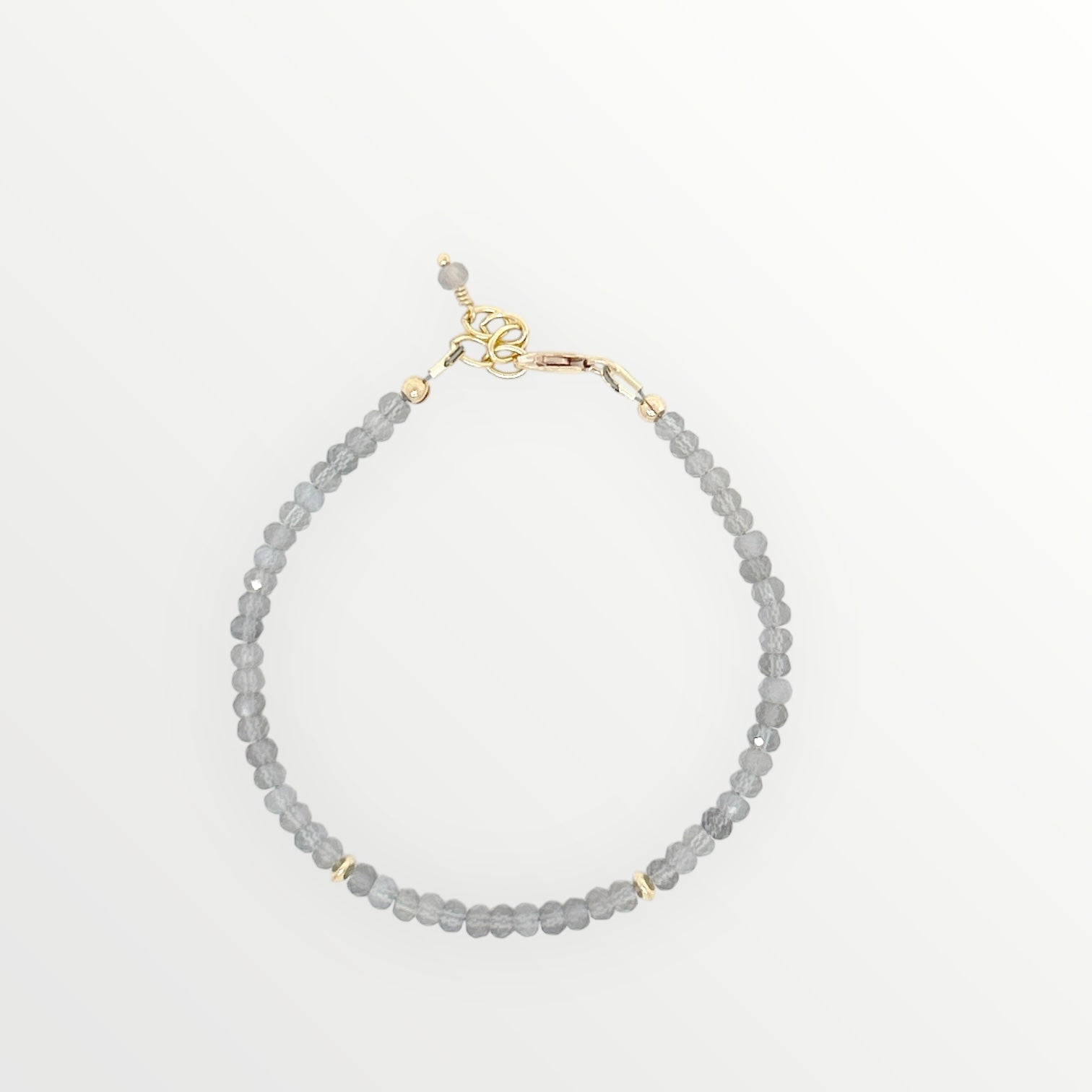 Faceted Light Grey Moonstone Bracelet
