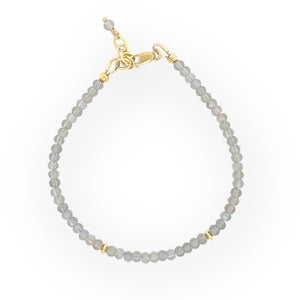 Faceted Light Grey Moonstone Bracelet