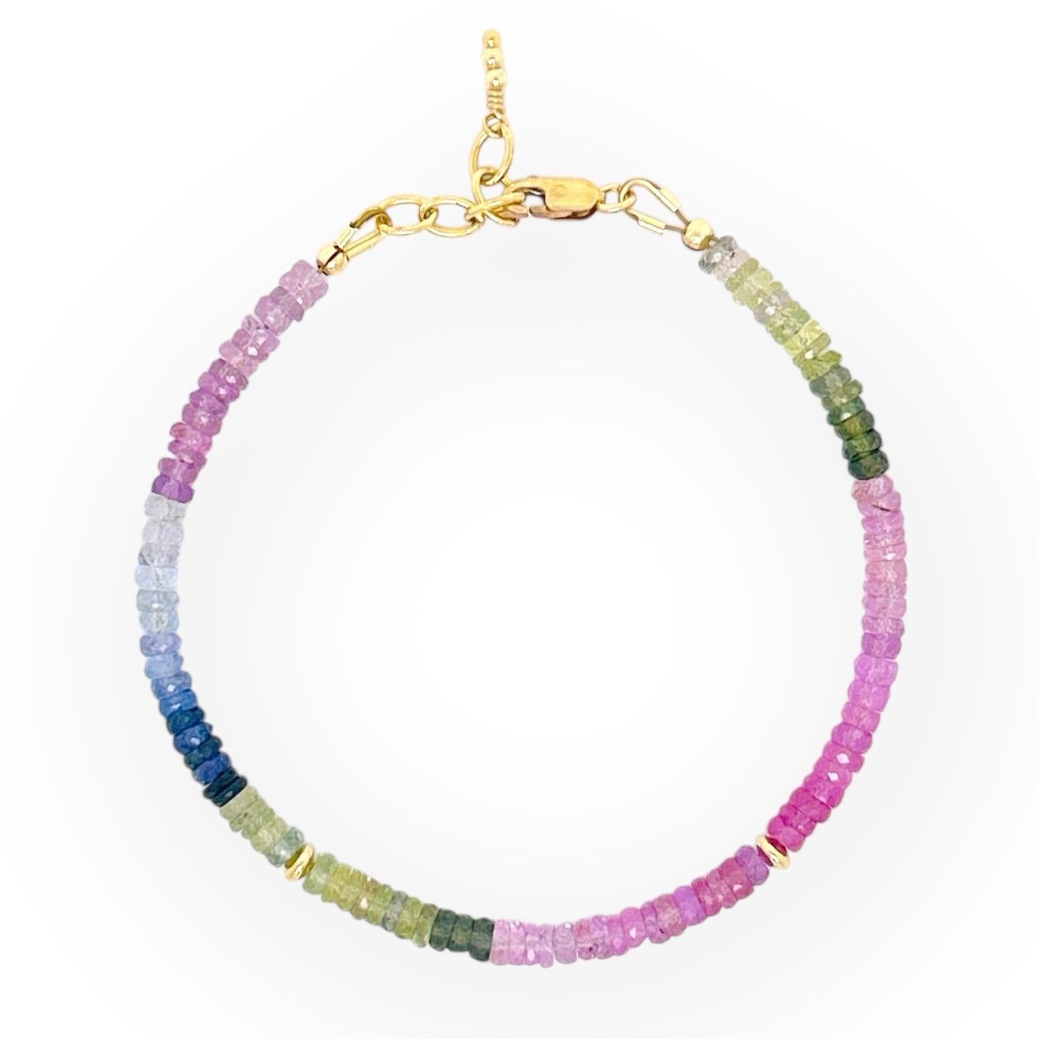 Faceted Multi-color Sapphire Bracelet
