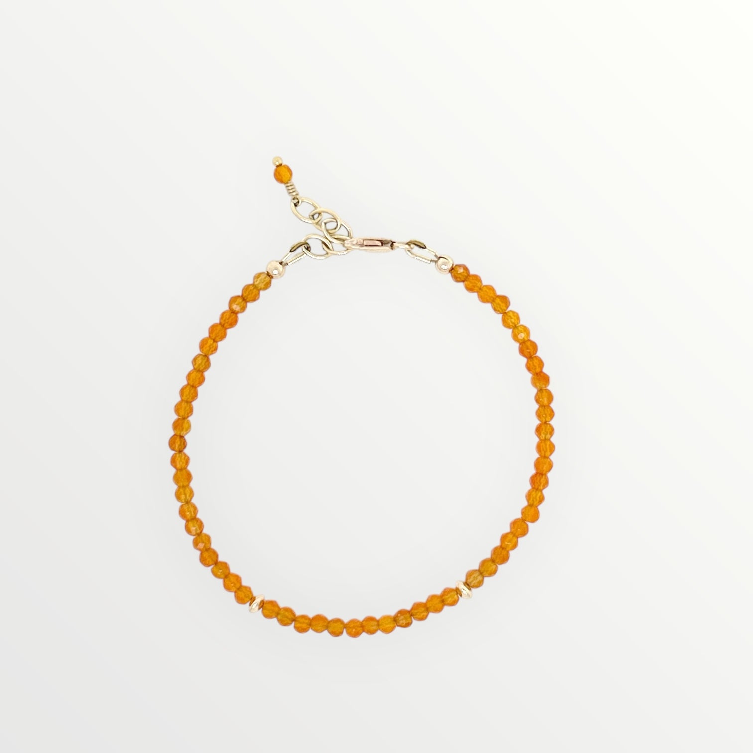 Faceted Light Orange Carnelian Bracelet