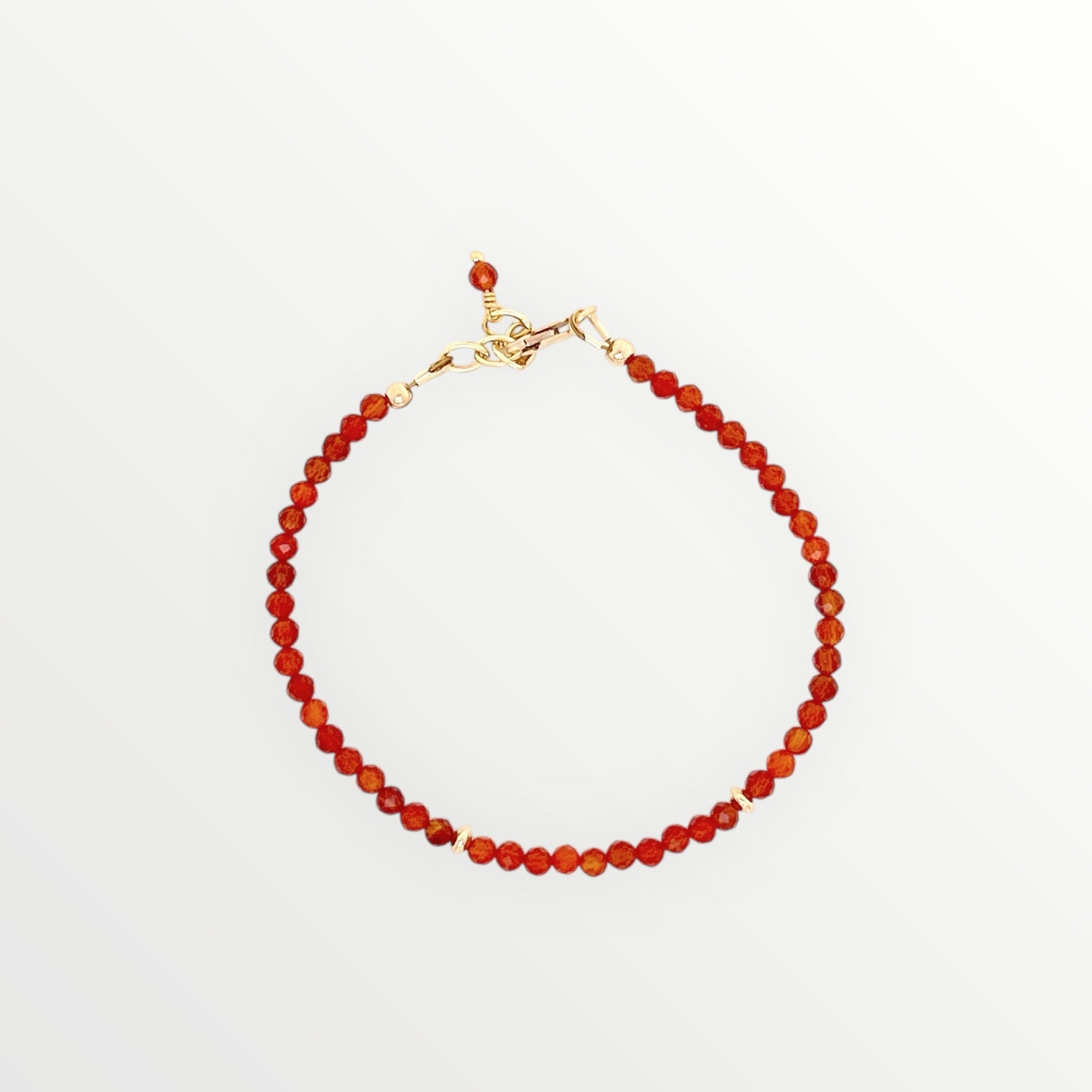 Faceted Deep Orange Carnelian Bracelet