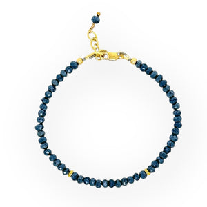 Faceted Dark Blue Sapphire Bracelet
