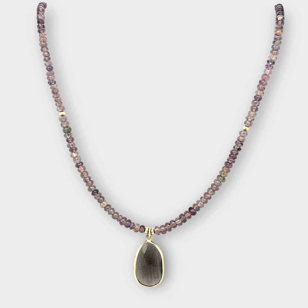 Sapphire Necklace with 14Kt Bezel Set Sapphire