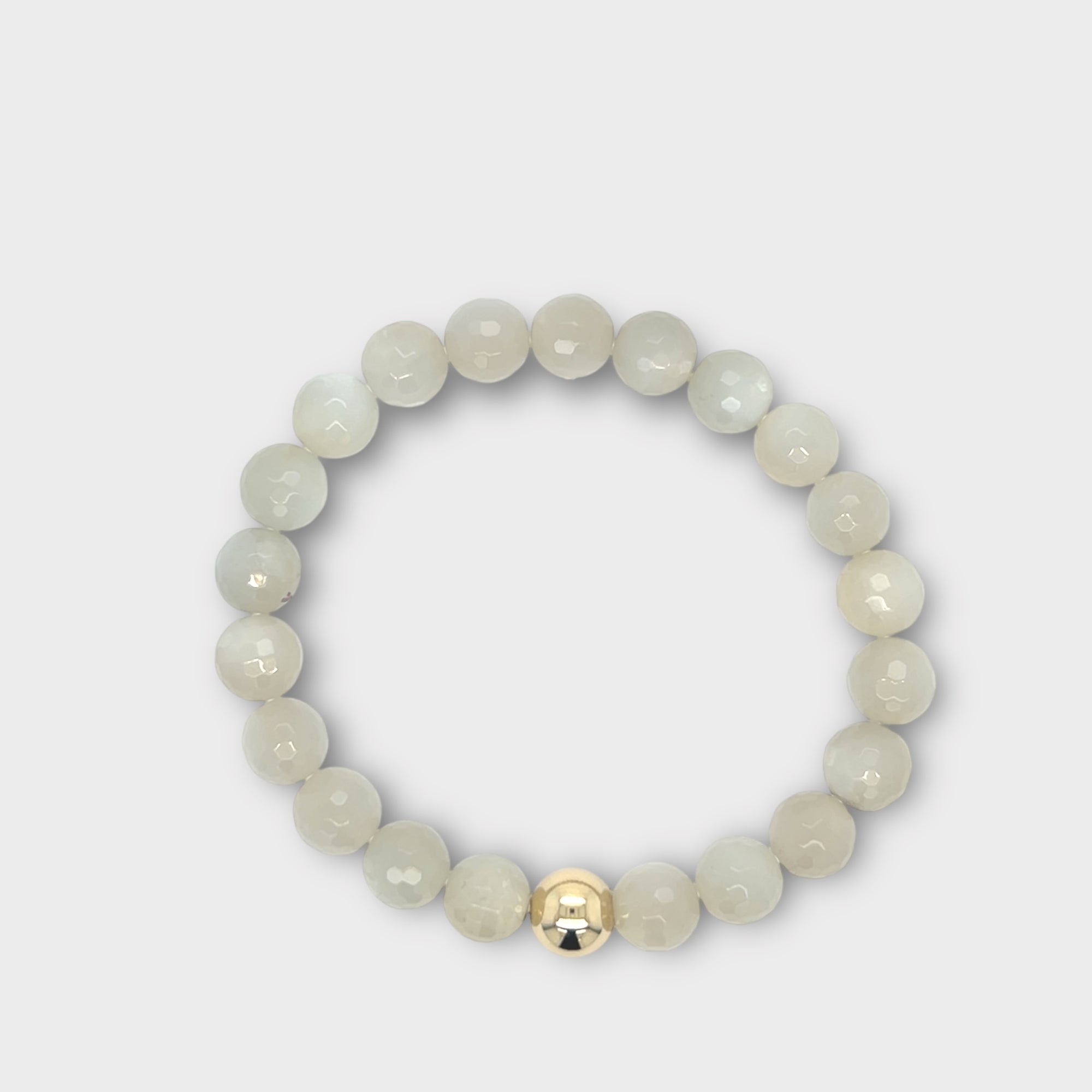 Moonstone Bracelet with Gold Ball