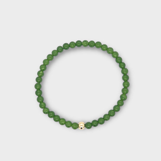 Jade Bracelet with Gold Ball