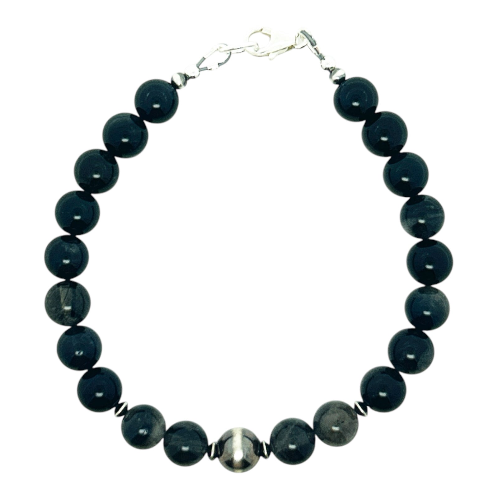 Black Rutile Quartz Men's Bracelet