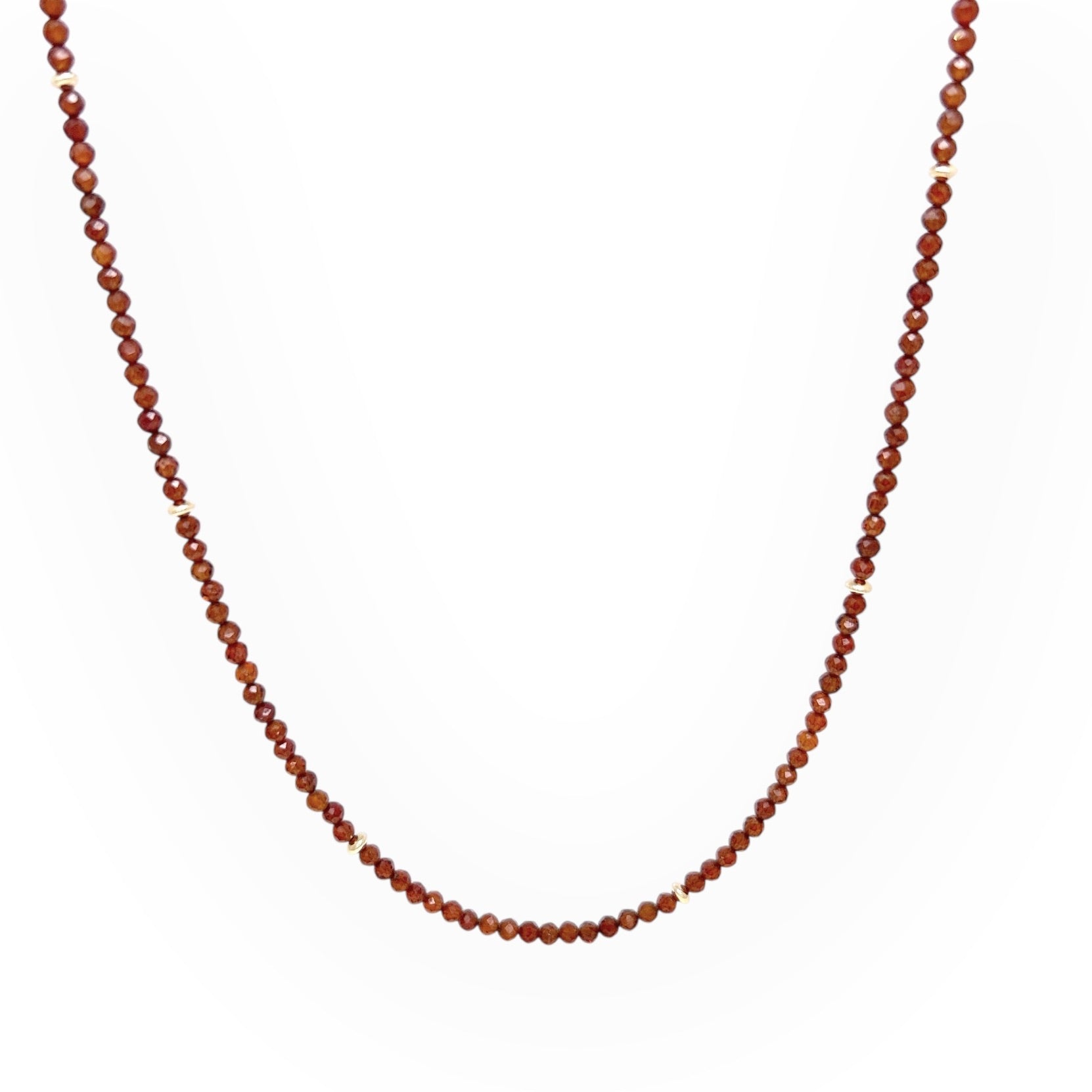 Faceted Hessonite Garnet Necklace