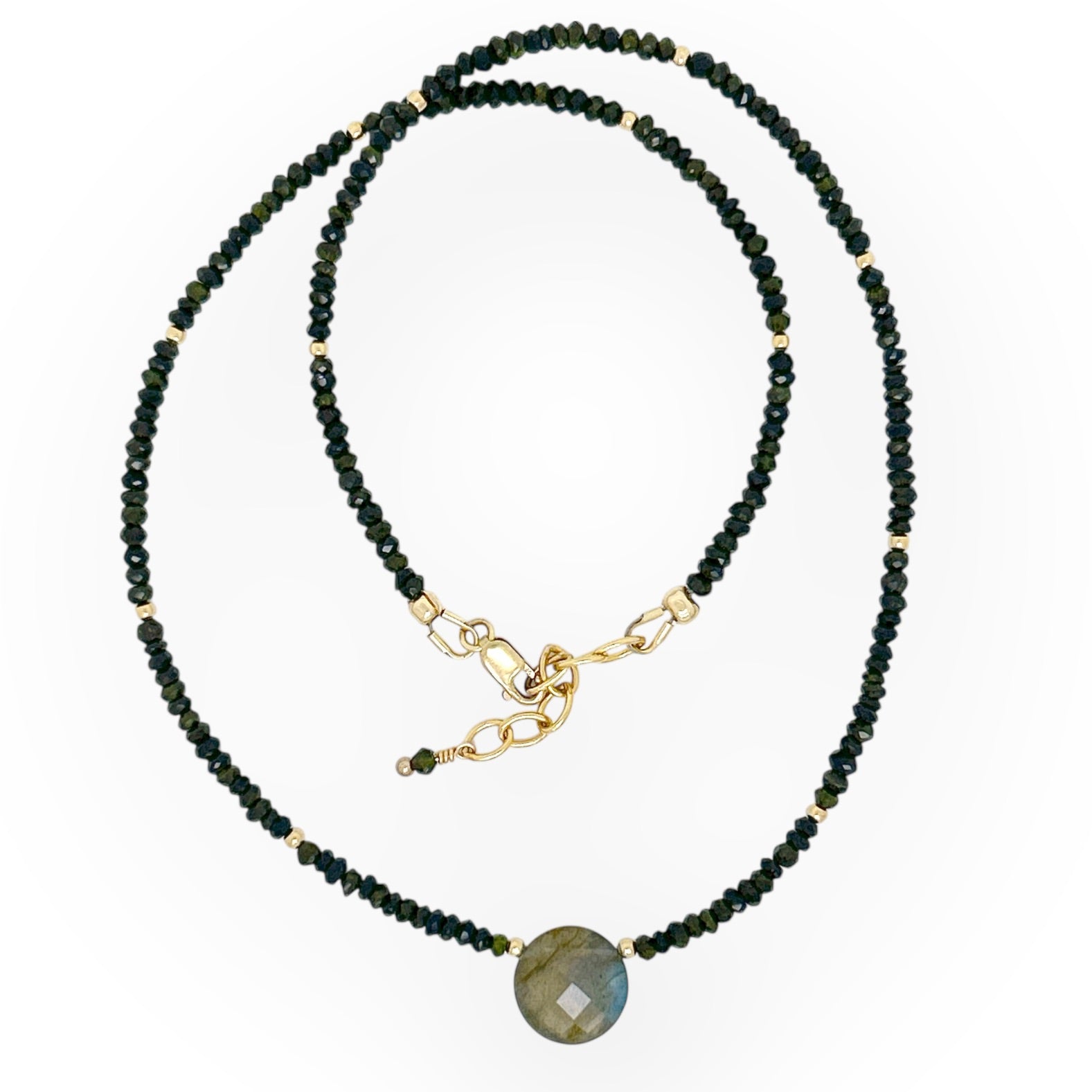 Faceted Tourmaline Necklace with Labradorite