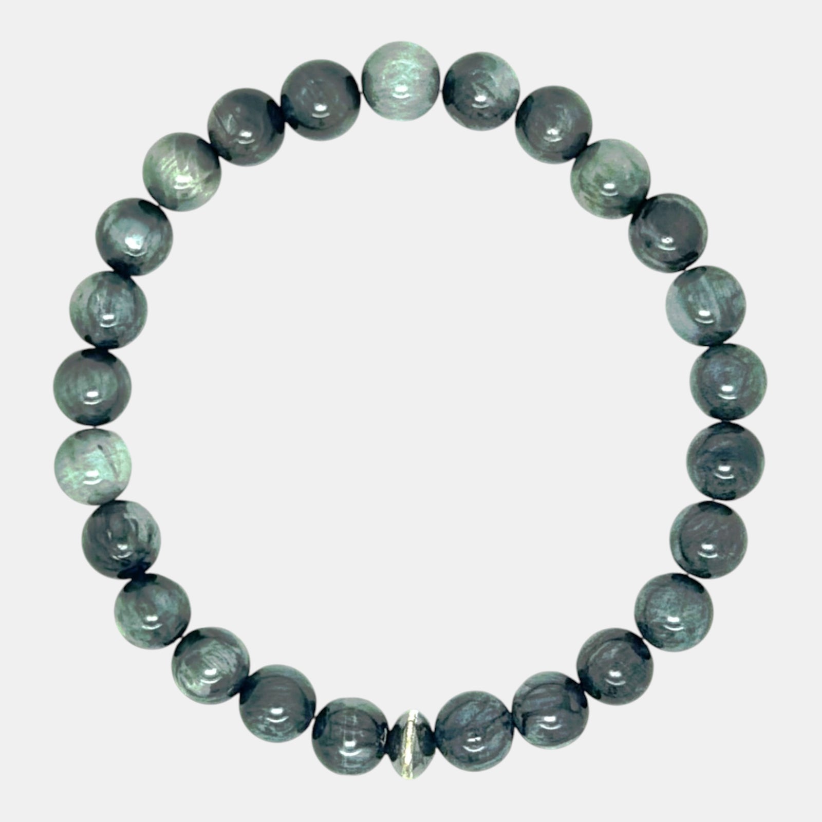 Eagle Eye slip-on men’s bracelet with sterling silver accent bead
