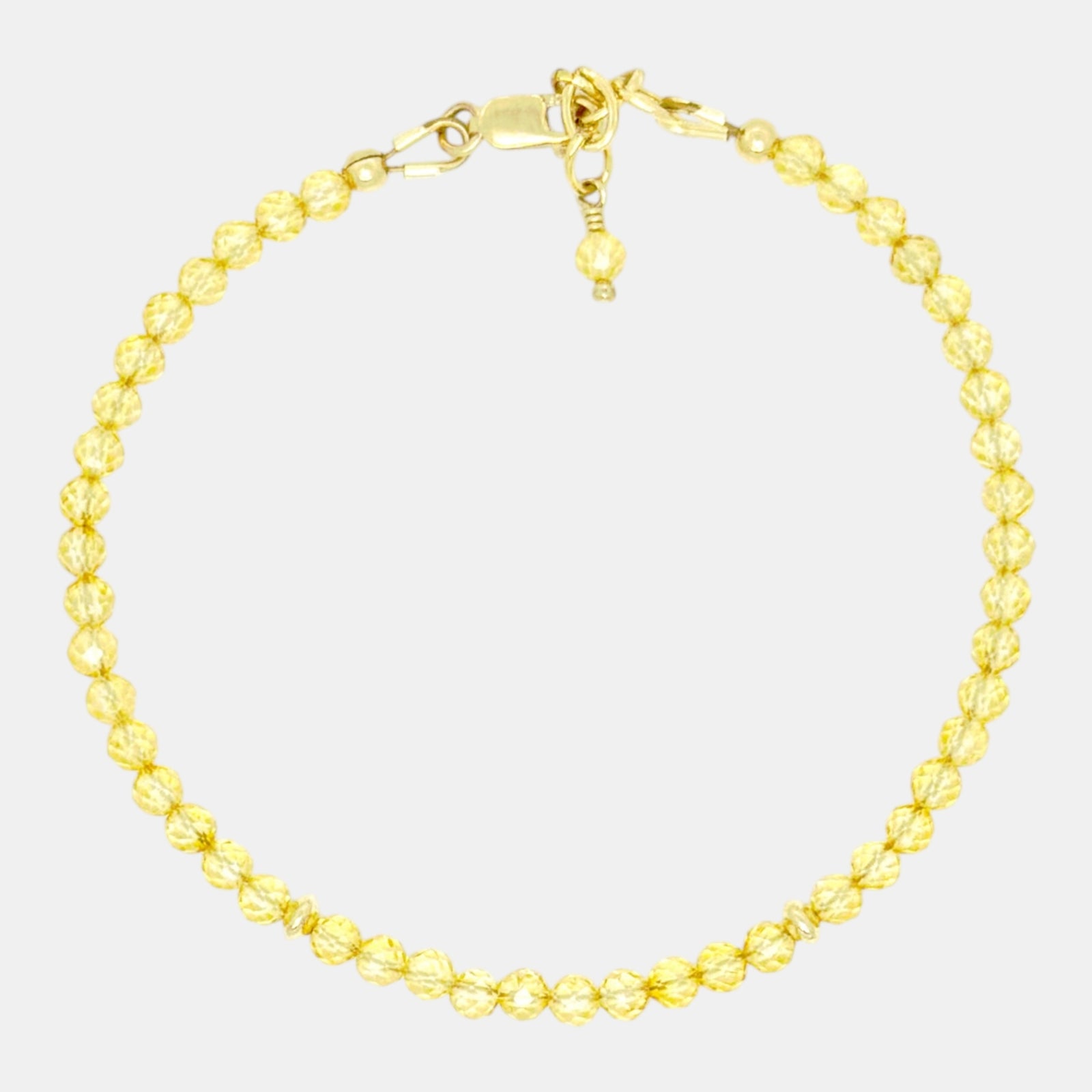 Faceted citrine gemstone bracelet with gold-filled accents and lobster clasp