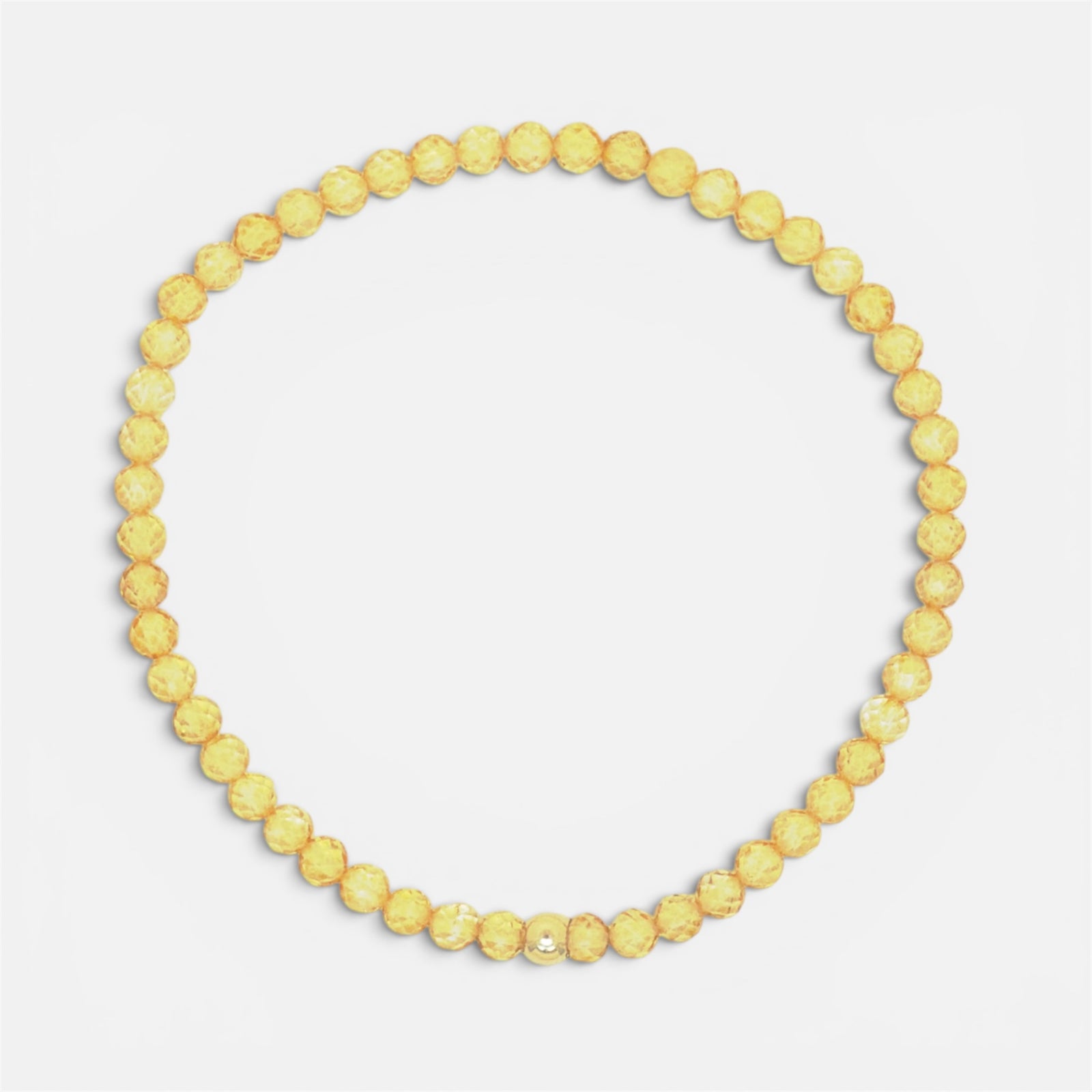 Faceted citrine stretch bracelet with gold-filled accent bead