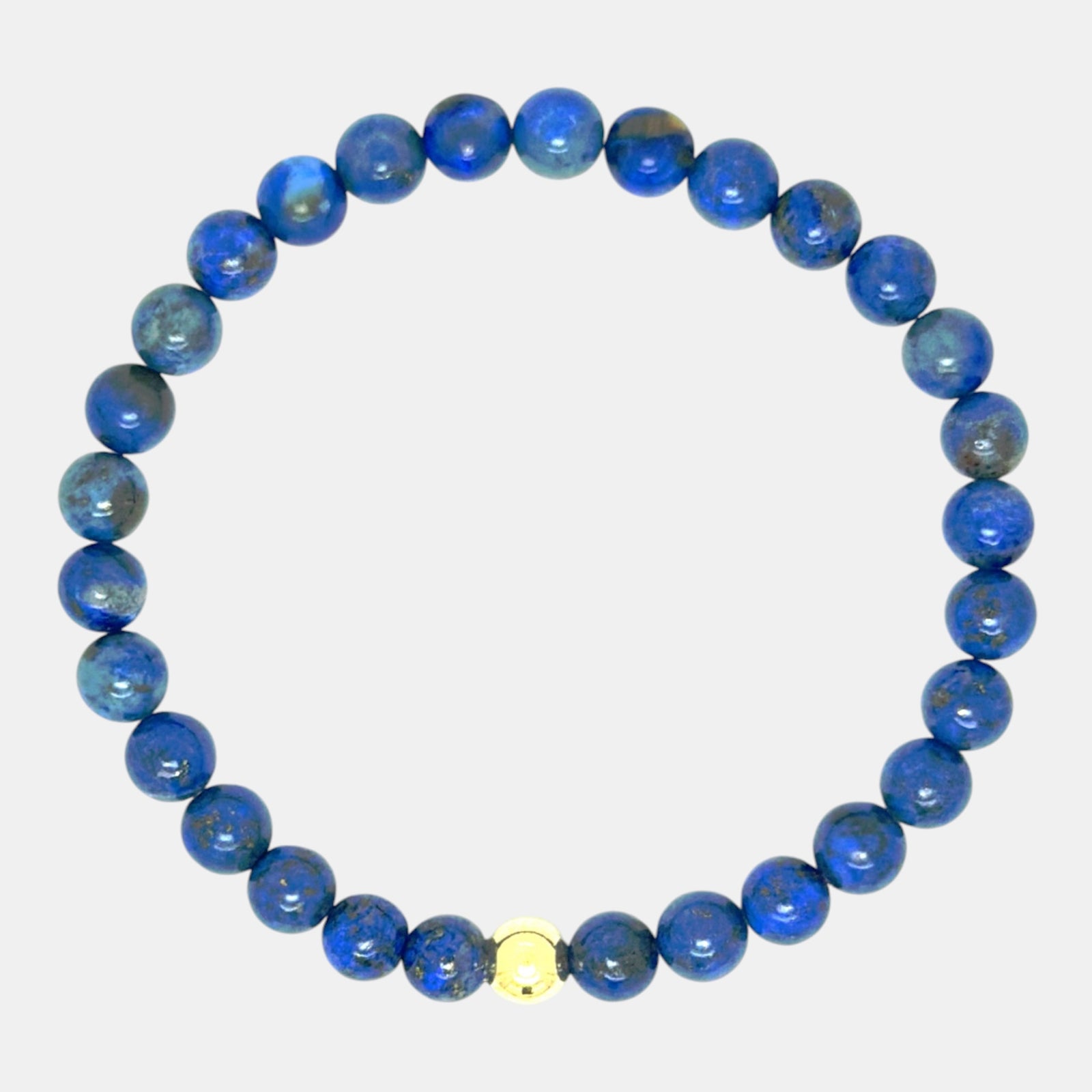 Lapis lazuli stretch bracelet with 14K gold-filled accent bead