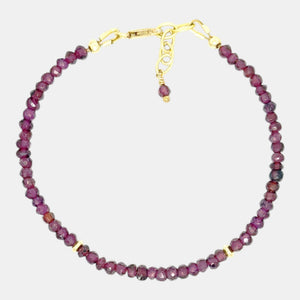 Natural garnet bracelet with gold-filled accents.