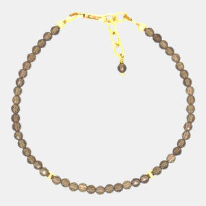Natural smoky quartz bracelet with gold-filled accents.