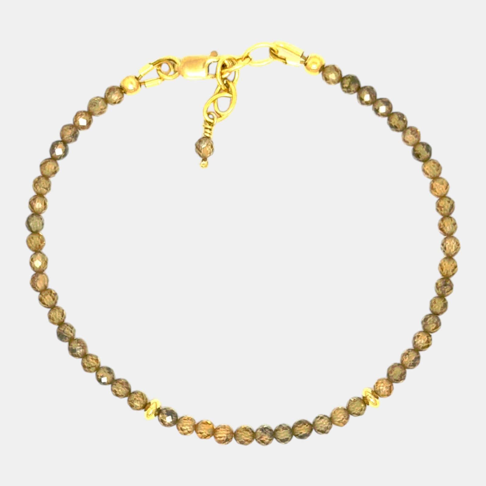 Natural zircon bracelet with gold-filled accents.