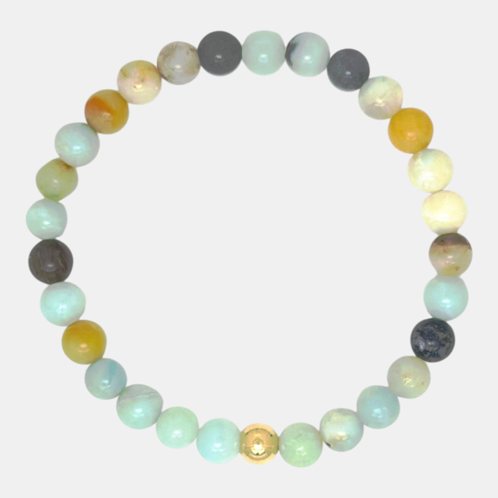 Amazonite slip-on bracelet with gold-filled accent bead