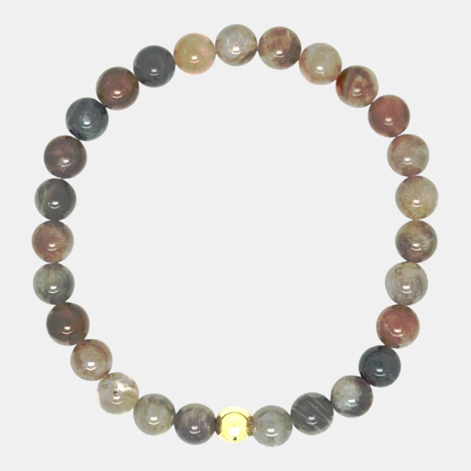 Sunstone stretch bracelet with 14K gold-filled accent bead